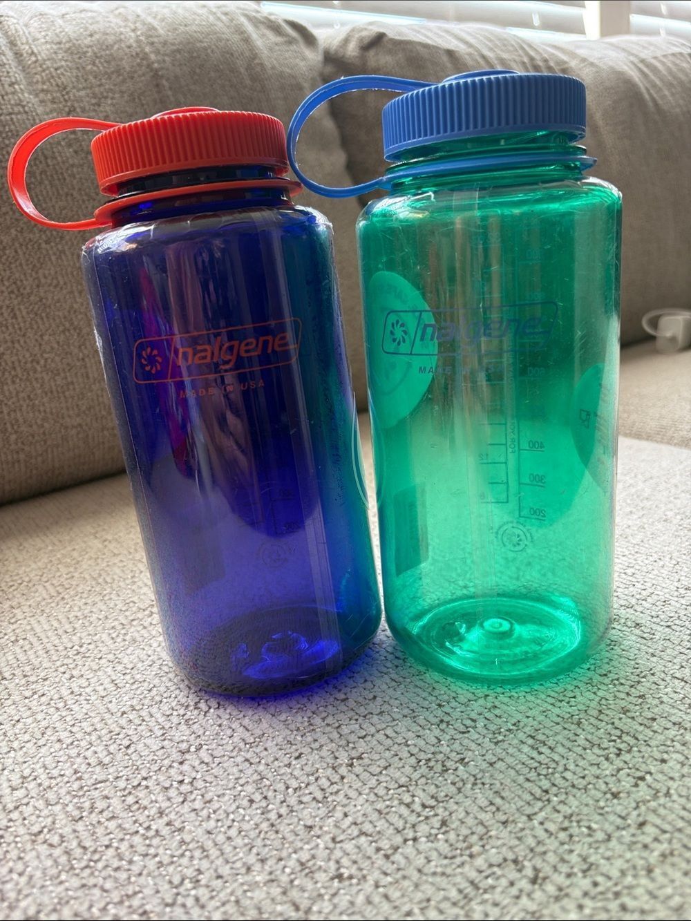 NWT Nalgene Wide Mouth Water Bottle Duo - Blue & Green
